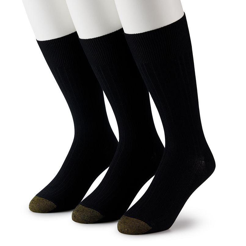Men's GOLDTOE® 3-Pack Mild Compression OTC Ribbed Socks