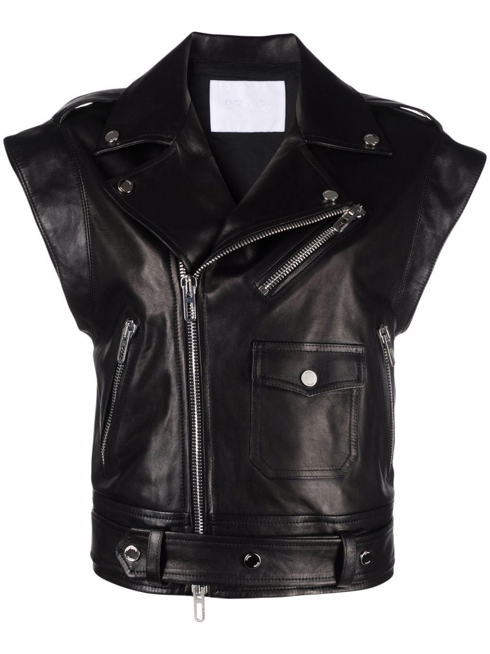 Drome short-sleeved biker jacket