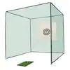 10 ft. x 10 ft. x 10 ft. Golf Hitting Cage with Frame and Netting Enclosure Target Cloth and Swing Practice Mat