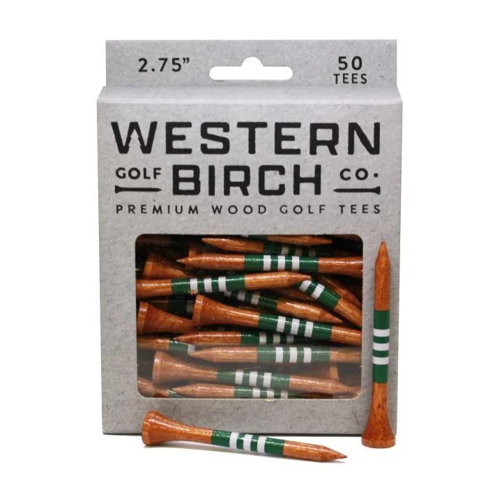 Western Birch 2 3/4" Signature Striped Bamboo Golf Tees