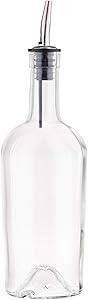 Tablecraft Home Glass Syrup Bottle with Vented Stainless Steel Pourer - 500ml