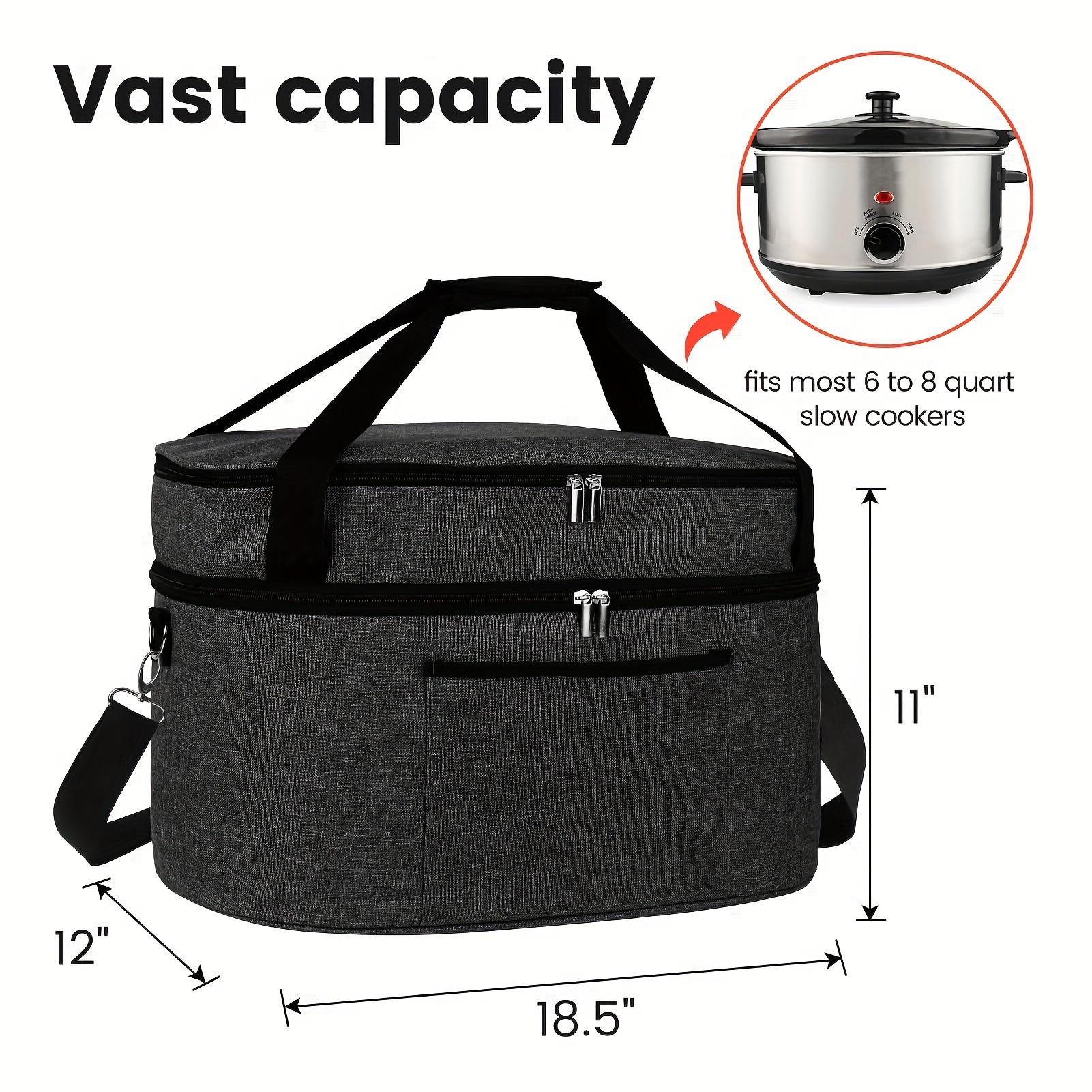 TEMU 2-layer Insulated 6-8 Quart Travel Bag - Oxford Fabric, Easy Clean, Waterproof, With And Shoulder Strap - Ideal For Family , Outdoor Potlucks,