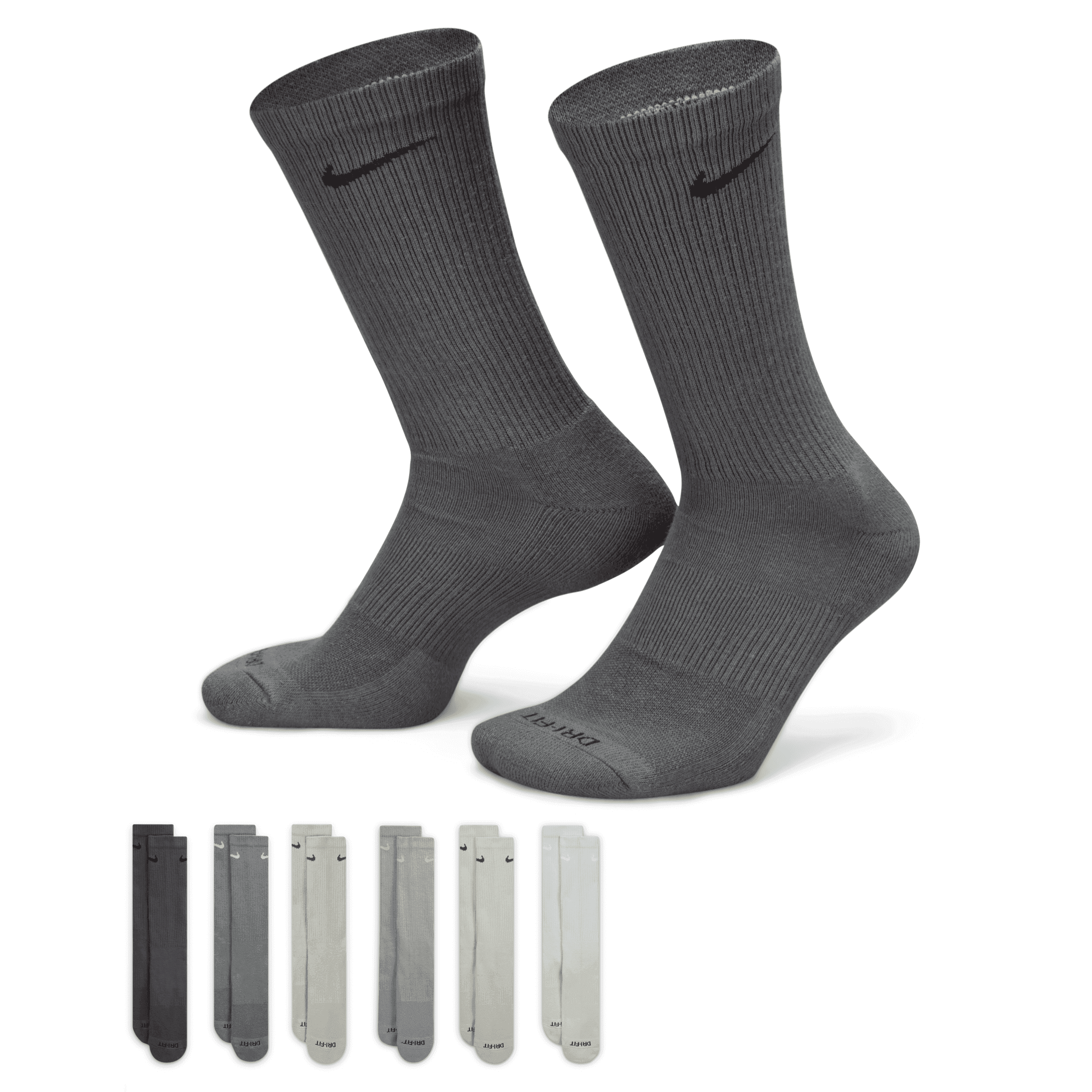 Nike Men's Everyday Plus Cushioned Training Crew Socks (6 Pairs) in Multicolor | SX6897-991