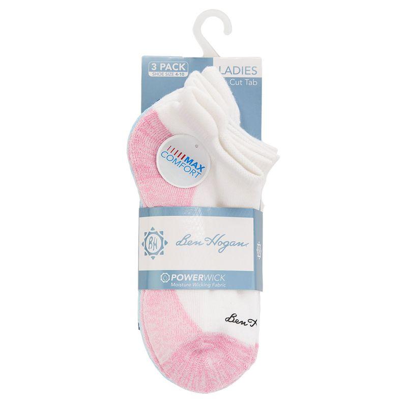 Ben Hogan Women's Low Cut Tab Contrast Sole Socks - 3 Pack