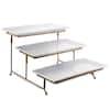 Gracious Dining 3-Compartment Plate Set with Gold Metal Stand