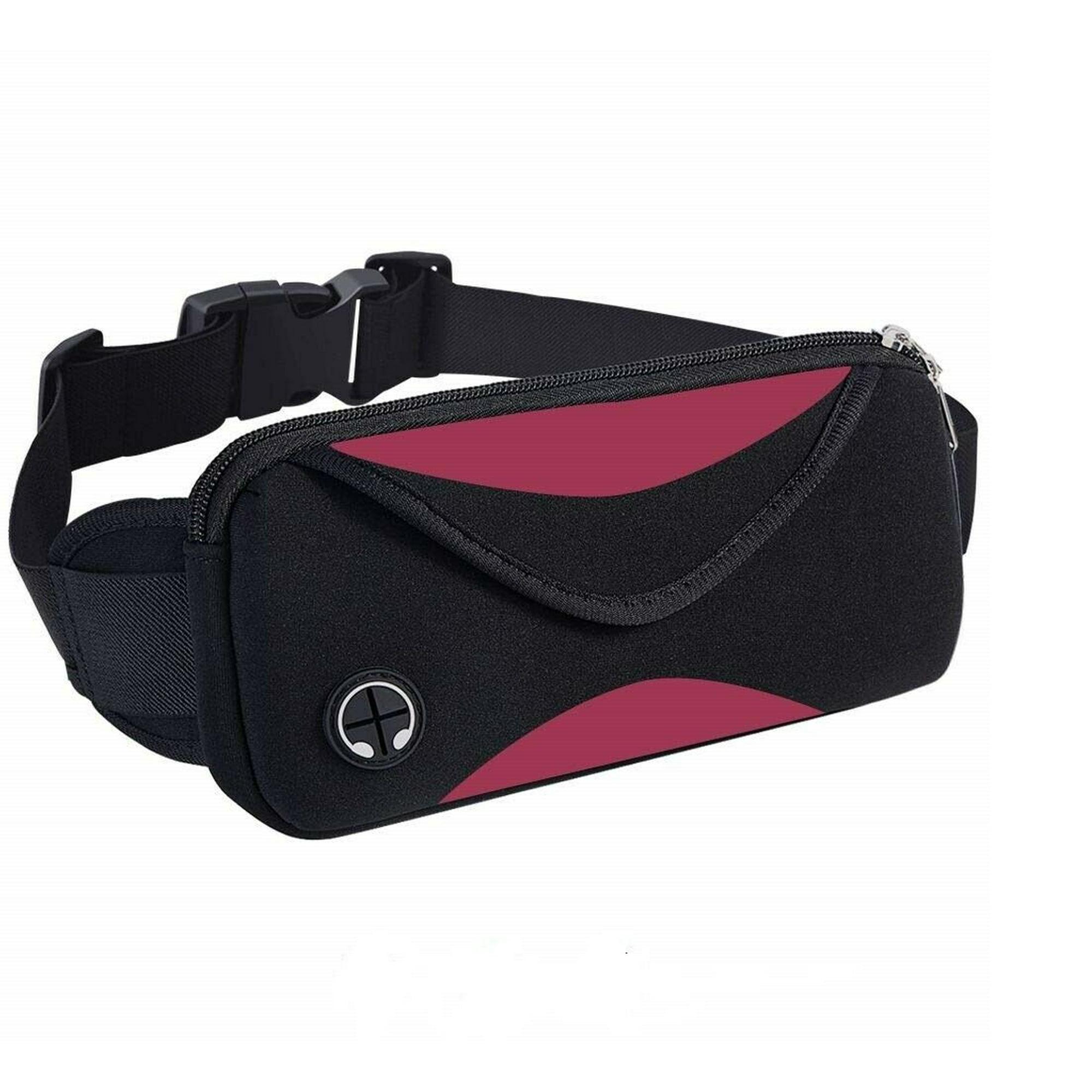 Waterproof Running Waist Bag with Headphone Jack - Adjustable Sport Fanny Pack for Jogging, Hiking, Travel, Fits All Phones TIKA