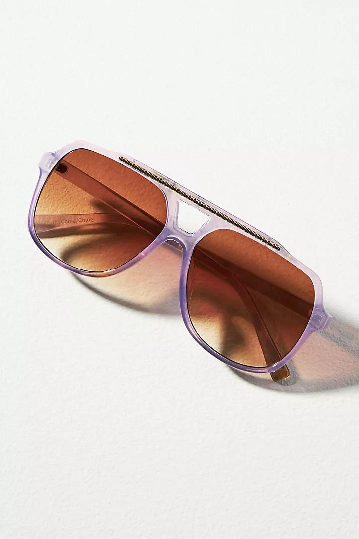 Gold Brow Aviator Sunglasses